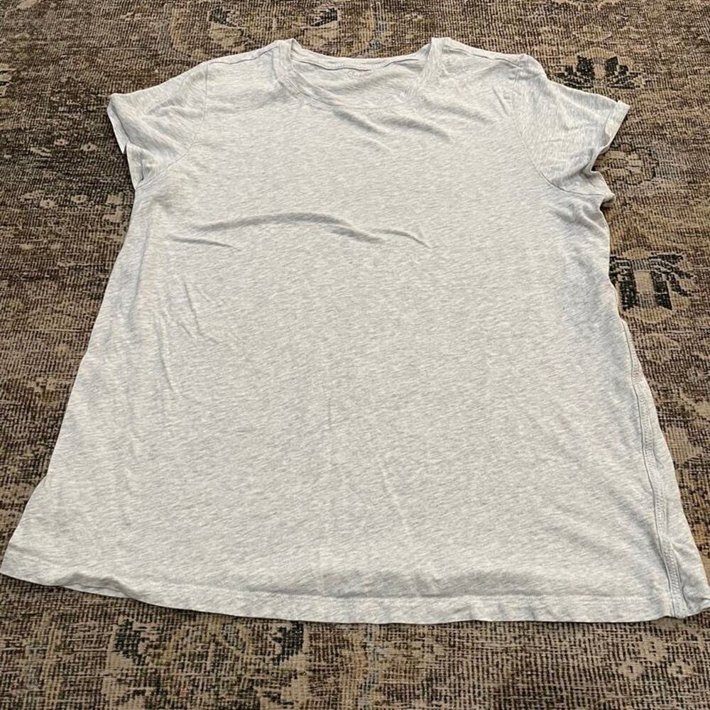 Athleta Light Gray Heather Short Sleeve Tee T-Shirt Womens Size XL/T Tall